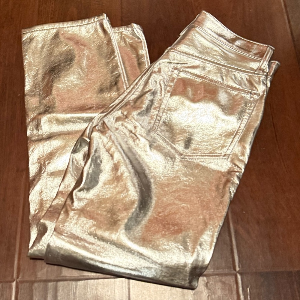 🆕 GAP Silver Cheeky Straight High Rise Pants - Picture 1 of 3